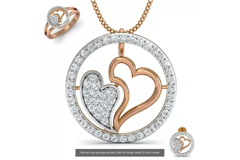 Yellow  white rose gold silver beautiful heart pendant cgcpc019