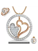 Yellow  white rose gold silver beautiful heart pendant cgcpc019