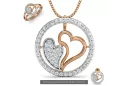 Yellow  white rose gold silver beautiful heart pendant cgcpc019