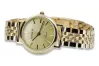 Amarillo 14k 585 oro Dama reloj de pulsera Geneve lw118y