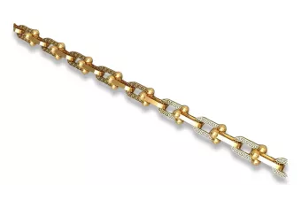 Gelbe weiße Rose massive Goldkette cgcc006