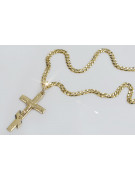 Gold Orthodox Cross Anhänger & Gurmeta 14k Goldkette oc001y&cc001y