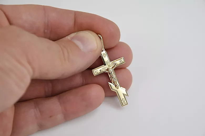 Gold Orthodox Cross Anhänger & Gurmeta 14k Goldkette oc001y&cc001y