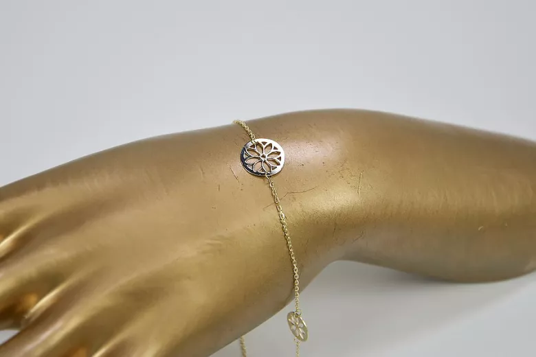 Yellow rose gold bracelet ★ russiangold.com ★ Gold 585 333 Low price