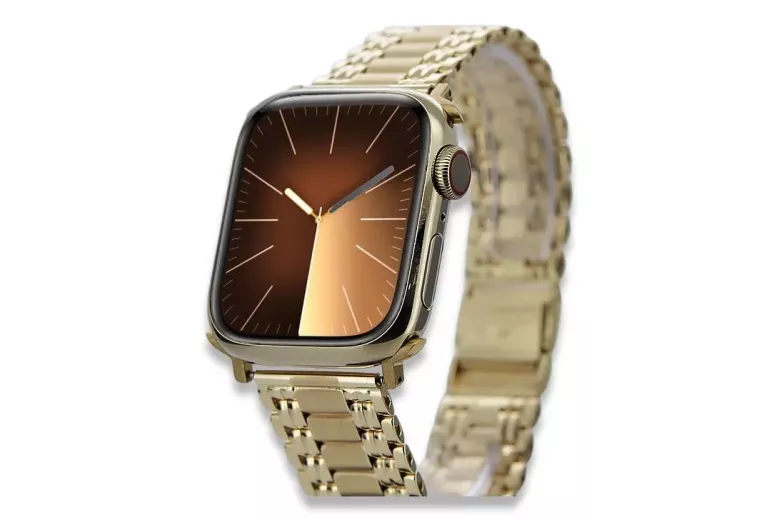 Amarillo de oro de 14k hombre de Apple reloj pulsera mbw012apple