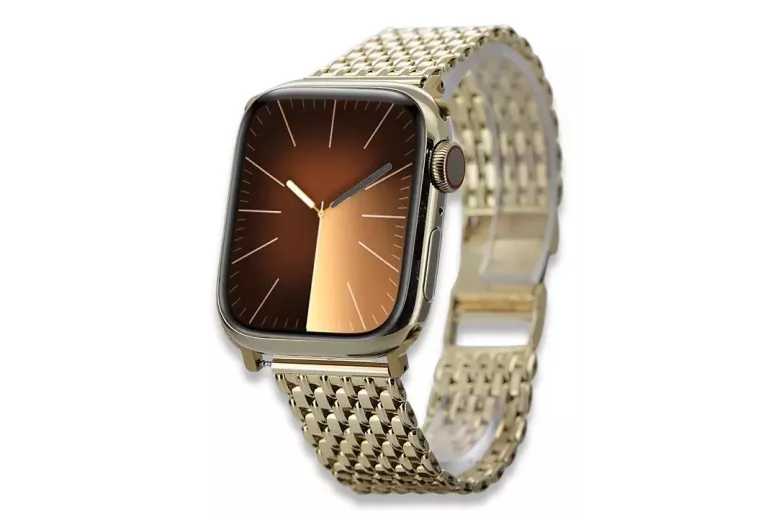 Amarillo de oro de 14k hombre de Apple reloj pulsera mbw013yapple