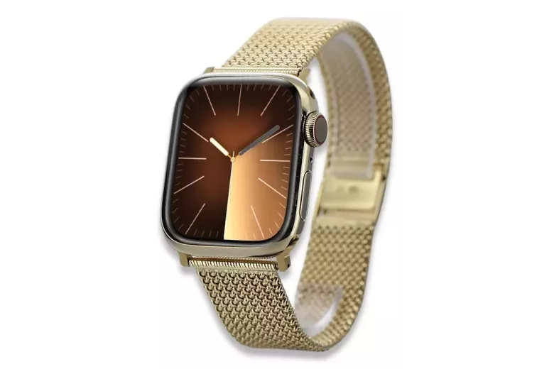 Złota bransoleta 14k 585 do zegarka męskiego Apple watch mbw014apple