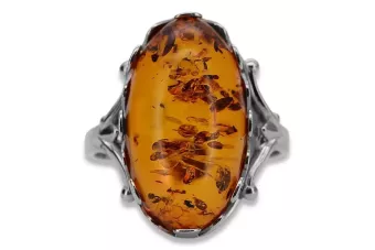 Russische Rose Sowjetrosa UdSSR rot 585 583 gold amber ring vrab052
