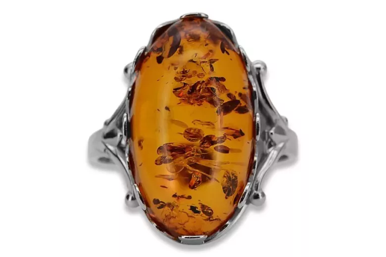 Rose russe rose soviétique rouge 585 583 or amber ring vrab052