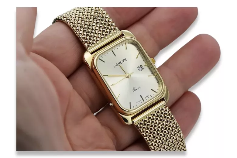 Reloj para hombres de oro Geneve ★ https://zlotychlopak.pl/es/ ★ Pureza de oro 585 333 Precio bajo!