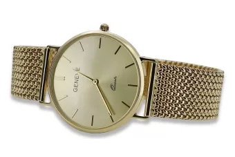 Gold men's watch Geneve ★ zlotychlopak.pl ★ Gold purity 585 333 Low Price!