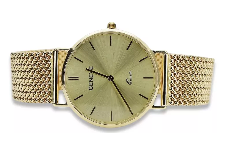 Montre hommes d'or Geneve ★ https://zlotychlopak.pl/fr/ ★ Pureté d'or 585 333 Low Price!