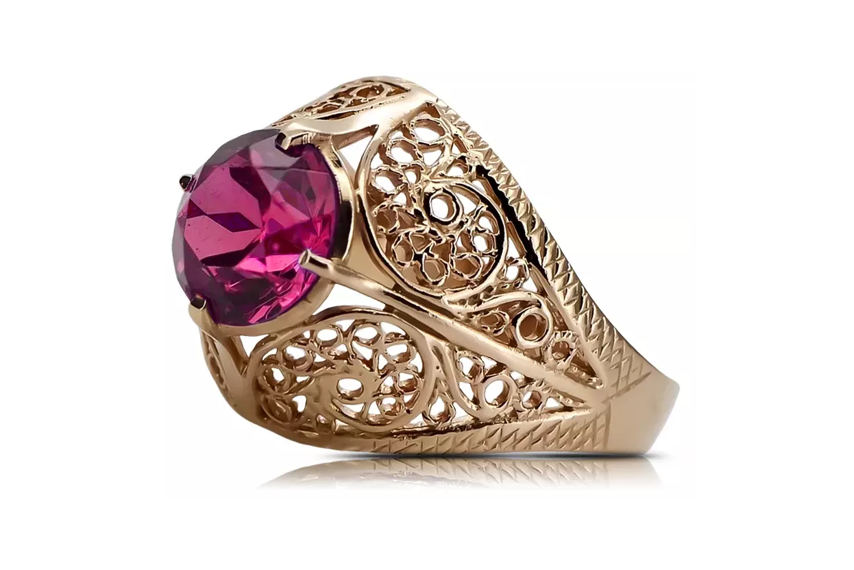 Russe rose soviétique 14k 585 or Alexandrite Ruby Emerald Sapphire Zircon ring vrc189