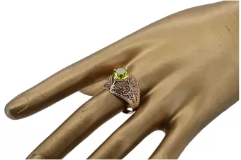 копія троянди 14k рожевий Ggold 585 peridot ring vrc130 Вінтажний