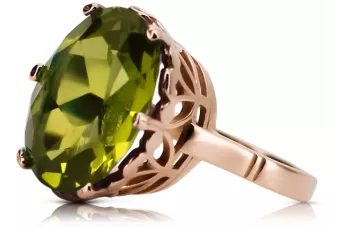 copy of Rose 14k rose Ggold 585 peridot ring vrc079 Vintage