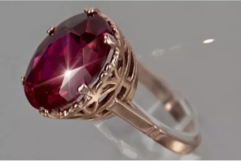 Russe soviétique rose 14k 585 or Alexandrite Rubis Émeraude Saphir Zircon bague vrc084