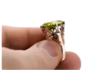 Ruso soviético rosa 14k 585 oro Alexandrite Ruby Esmeralda anillo Zircon vrc084