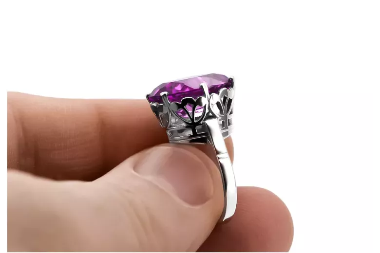 Ruso soviético rosa 14k 585 oro Alexandrite Ruby Esmeralda zafiro anillo Zircon vrc014