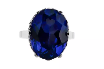 Srebrny pierścionek Rosyjski 925 z Szafirem vrc130s Vintage