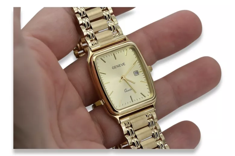 Reloj de oro para hombre Geneve ★ zlotychlopak.pl ★ Pureza de oro 585 333 Precio bajo!