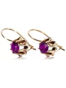 Rose rosa 14k 585 gold amethyst Ohrringe vec092 Jahr