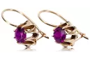 Boucles d'oreilles rose 14k 585 or améthyste vec092 Vintage