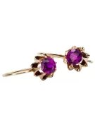 Rose rosa 14k 585 gold amethyst Ohrringe vec092 Jahr