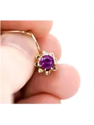 Rose rosa 14k 585 gold amethyst Ohrringe vec092 Jahr