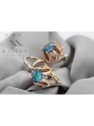 Rosa rosa 14k 585 pendientes aquamarine oro vec092 Estilo soviético ruso vintage