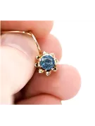 Rose rosa 14k 585 gold aquamarine Ohrringe vec092 Vintage russischer Sowjetstil