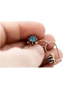 Rose pink 14k 585 gold aquamarine earrings vec092 Vintage Russian Soviet style