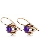 Boucles d'oreilles rose 14k 585 or alexandrite vec092 Vintage russe style soviétique