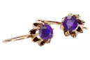 Rosa rosa 14k 585 pendientes de oro alexandrite vec092 Estilo soviético ruso vintage