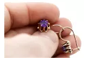 Rose pink 14k 585 gold alexandrite earrings vec092 Vintage Russian Soviet style