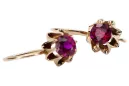 Boucles d'oreilles en or rose 14k 585 vec092 Vintage russe style soviétique