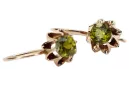 Pendientes de peridoto de oro rosa de 14k 585 vec092 Vintage estilo soviético ruso