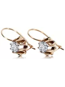 Boucles d'oreilles rose 14k 585 zircon or vec092 Vintage russe style soviétique