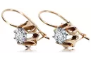 Boucles d'oreilles rose 14k 585 zircon or vec092 Vintage russe style soviétique