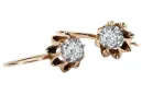 Boucles d'oreilles rose 14k 585 zircon or vec092 Vintage russe style soviétique