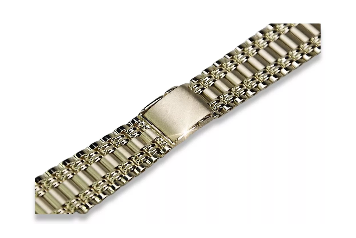 Bracelet montre d’homme jaune italien 14 carats mbw006y