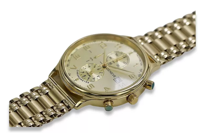 Jaune 14k 585 or Montre Genève homme mw005ydg&mbw006y18cm