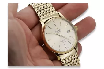 Gold men's watch Geneve ★ zlotychlopak.pl ★ Gold purity 585 333 Low Price!