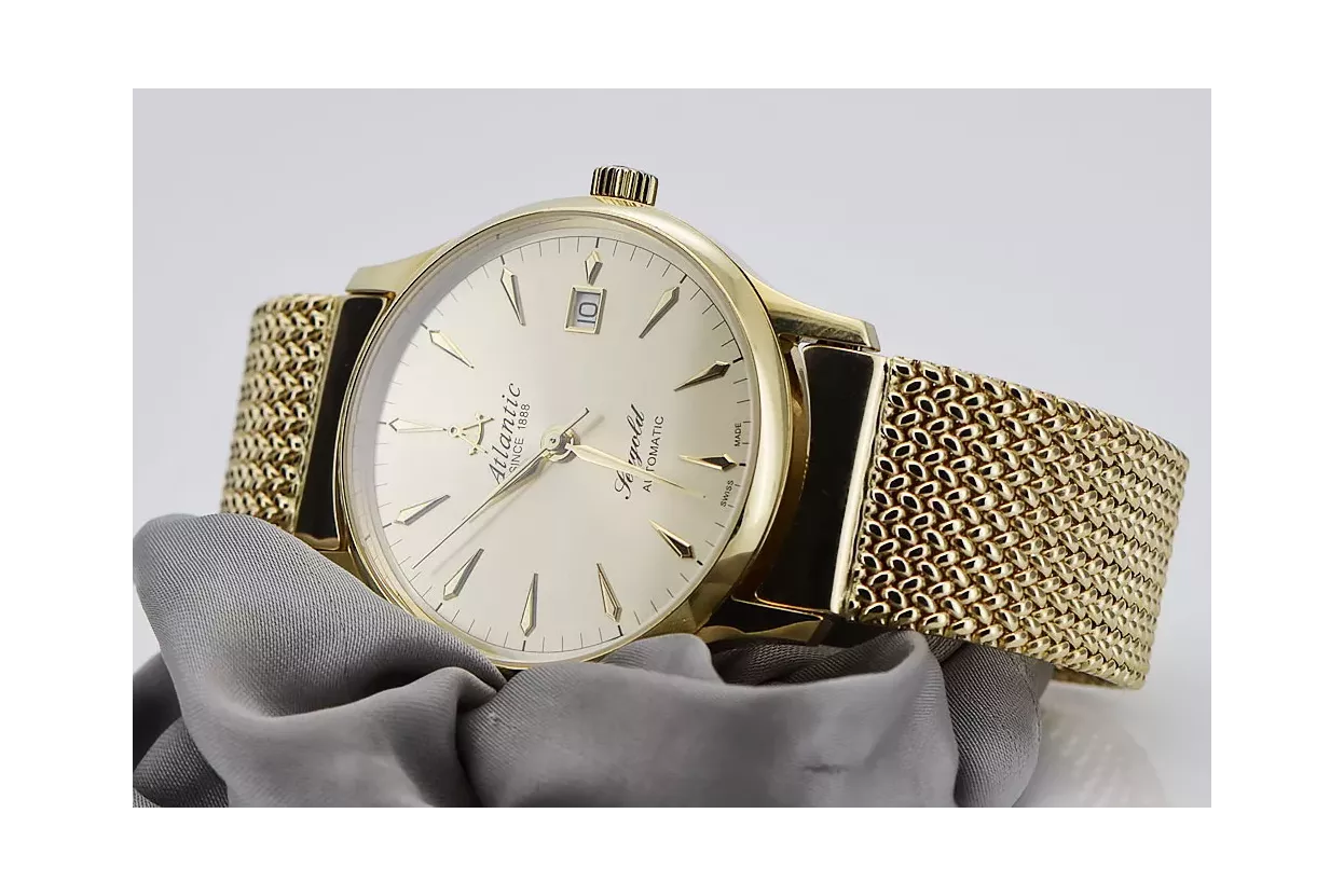 Gold men's watch Geneve ★ zlotychlopak.pl ★ Gold purity 585 333 Low Price!