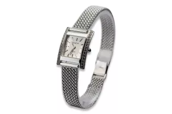 Бяло 14k злато 585 часовник Beautiful Lady Geneve lw035wds&lbw003w