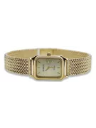 reloj Geneve de oro de 14 quilates para mujer con brazalete Lw023y&lbw004y