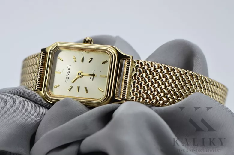 Gold men's watch Geneve ★ zlotychlopak.pl ★ Gold purity 585 333 Low Price!