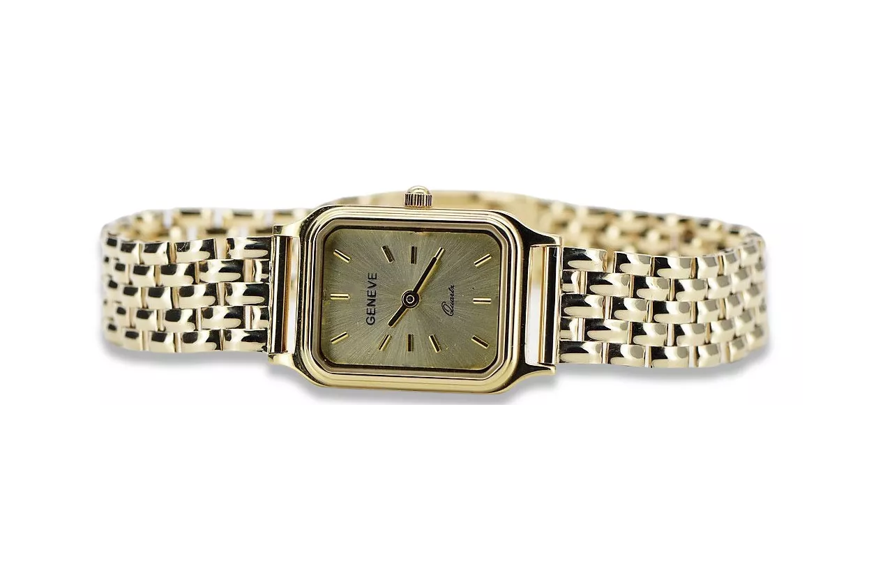 Копія Golden Women's Watch за допомогою браслета 14K Geneve LW023Y & LBW008Y