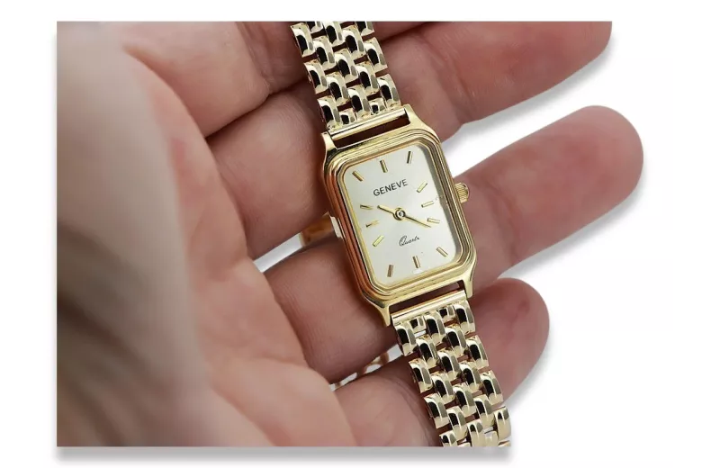 Копия Golden Women Watch с браслетом 14K Geneve LW023Y & LBW008Y