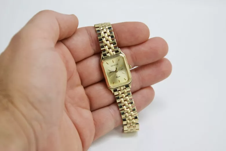 Gold men's watch Geneve ★ zlotychlopak.pl ★ Gold purity 585 333 Low Price!