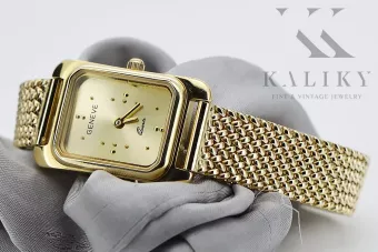 copia del reloj de pulsera Lady Geneve de oro amarillo de 14k 585 lw054ydg&lbw008y